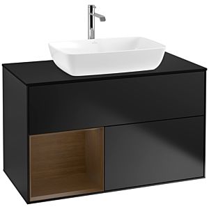 Villeroy and Boch Finion Villeroy and Boch Finion F772GNPD 100cm, cover plate black matt, shelves Walnut Veneer , black matt lacquer