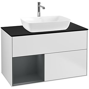 Villeroy and Boch Finion Villeroy and Boch Finion F772HGMT 100cm, cover plate black matt, shelves midnight matt lacquer, white matt lacquer
