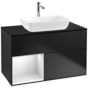 Villeroy and Boch Finion Villeroy and Boch Finion F772MTPD 100cm, cover plate black matt, shelves white matt lacquer, black matt lacquer