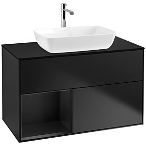 Villeroy and Boch Finion Villeroy and Boch Finion F772PDPD 100cm, cover plate black matt, shelves black matt lacquer, black matt lacquer