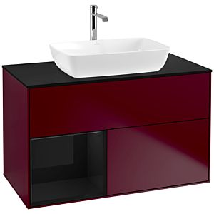 Villeroy and Boch Finion Villeroy and Boch Finion F772PHHB 100cm, cover plate black matt, shelves Glossy black lacquer, Peony Matt