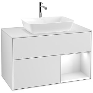 Villeroy and Boch Finion Villeroy and Boch Finion F781GFMT 100cm, cover plate white matt, shelves Glossy white lacquer, white matt lacquer