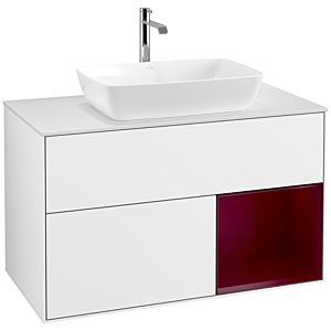 Villeroy and Boch Finion Villeroy and Boch Finion F781HBGF 100cm, cover plate white matt, shelves Peony matt lacquer, glossy white lacquer