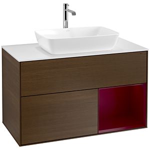 Villeroy and Boch Finion Villeroy and Boch Finion F781HBGN 100cm, cover plate white matt, shelves Peony matt lacquer, Peony veneer