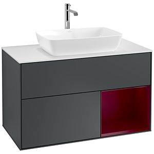 Villeroy and Boch Finion Villeroy and Boch Finion F781HBHG 100cm, cover plate white matt, shelves Peony matt lacquer, midnight Blue Matt Lacquer