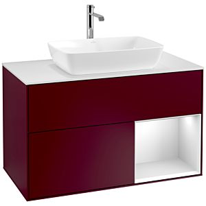 Villeroy and Boch Finion Villeroy and Boch Finion F781MTHB 100cm, cover plate white matt, shelves white matt lacquer, Peony Matt