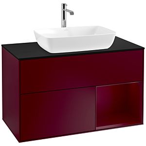 Villeroy and Boch Finion Villeroy and Boch Finion F782HBHB 100cm, cover plate black matt, shelves Peony matt lacquer, Peony Matt