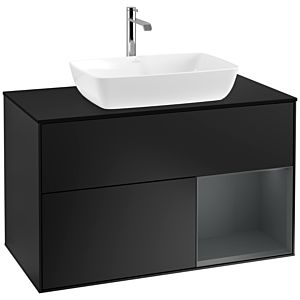 Villeroy and Boch Finion Villeroy and Boch Finion F782HGPD 100cm, cover plate black matt, shelves midnight matt lacquer, black matt lacquer