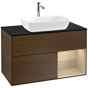 Villeroy and Boch Finion Villeroy and Boch Finion F782PCGN 100cm, cover plate black matt, shelves Oak Veneer , Oak Veneer veneer