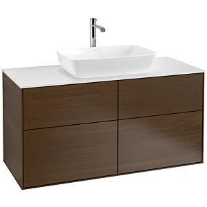 Villeroy und Boch Finion Waschtischunterschrank F79100GN 120x60,3cm, Abdeckplatte white matt, Walnut veneer