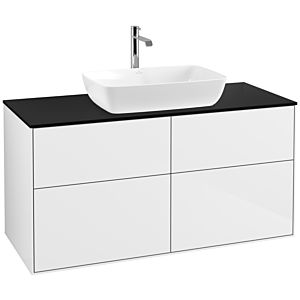 Villeroy und Boch Finion Waschtischunterschrank F79200GF 120x60,3cm, Abdeckplatte black matt, Glossy white lacquer