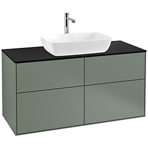 Villeroy und Boch Finion Waschtischunterschrank F79200GM 120x60,3cm, Abdeckplatte black matt, Olive Matt Lacquer