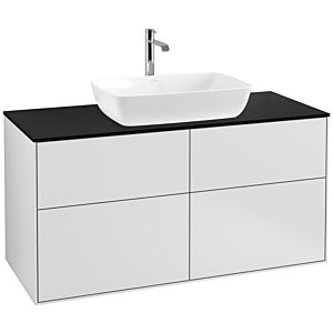 Villeroy und Boch Finion Waschtischunterschrank F79200MT 120x60,3cm, Abdeckplatte black matt, White matt lacquer