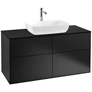 Villeroy und Boch Finion Waschtischunterschrank F79200PD 120x60,3cm, Abdeckplatte black matt, Black matt lacquer