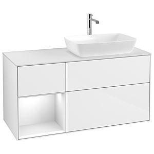 Villeroy and Boch Finion Villeroy and Boch Finion F801GFGF 120cm, cover plate white matt, shelves Glossy white lacquer, Glossy white lacquer