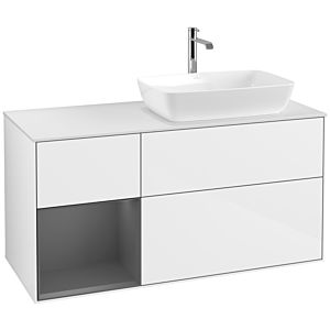 Villeroy and Boch Finion Villeroy and Boch Finion F801GKGF 120cm, cover plate matt white, shelves anthracite matt lacquer, glossy white lacquer