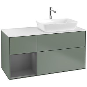 Villeroy and Boch Finion Villeroy and Boch Finion F801GKGM 120cm, cover plate matt white, shelves anthracite matt lacquer, Olive Matt Lacquer