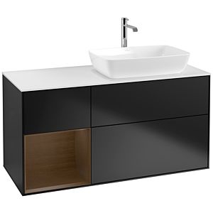 Villeroy and Boch Finion Villeroy and Boch Finion F801GNPD 120cm, cover plate white matt, shelves Walnut Veneer , black matt lacquer