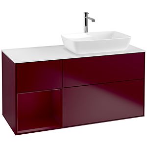 Villeroy et Boch Finion Villeroy et Boch F801HBHB 120cm, plaque de recouvrement blanc mat, étagères Peony laqué mat, Peony Matt