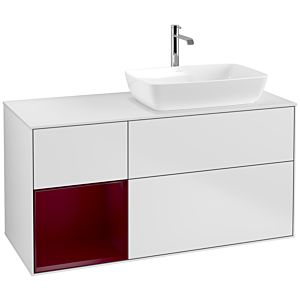 Villeroy et Boch Finion Villeroy et Boch F801HBMT 120cm, couvercle blanc mat, étagères Peony laqué mat, blanc laqué mat