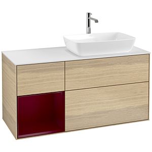 Villeroy and Boch Finion Villeroy and Boch Finion F801HBPC 120cm, cover plate matt white, shelves Peony matt lacquer, Oak Veneer