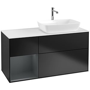 Villeroy and Boch Finion Villeroy and Boch Finion F801HGPD 120cm, cover plate white matt, shelves Midnight matt lacquer, black matt lacquer