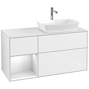Villeroy and Boch Finion Villeroy and Boch Finion F801MTGF 120cm, cover plate matt white, shelves matt white lacquer, glossy white lacquer