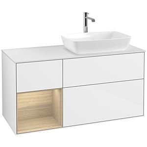 Villeroy and Boch Finion Villeroy and Boch Finion F801PCGF 120cm, cover plate matt white, shelves Oak Veneer , glossy white lacquer