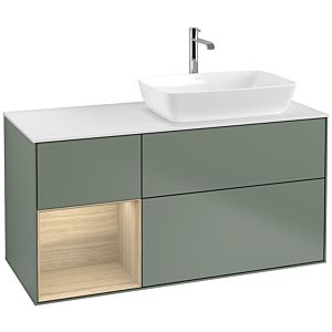 Villeroy and Boch Finion Villeroy and Boch Finion F801PCGM 120cm, cover plate matt white, shelves Oak Veneer , Olive Matt Lacquer