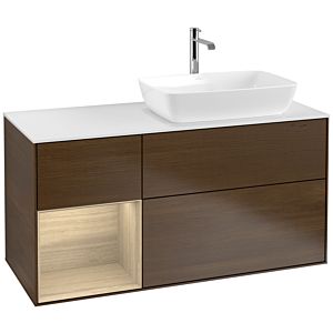 Villeroy et Boch Finion Villeroy et Boch F801PCGN 120cm, plaque de recouvrement blanc mat, étagères Oak Veneer , placage Oak Veneer