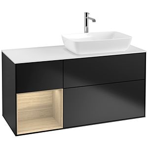 Villeroy and Boch Finion Villeroy and Boch Finion F801PCPD 120cm, cover plate matt white, shelves Oak Veneer , matt black lacquer