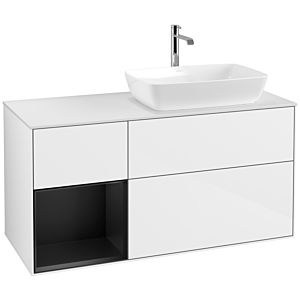 Villeroy and Boch Finion Villeroy and Boch Finion F801PDGF 120cm, cover plate matt white, shelves matt black lacquer, glossy white lacquer