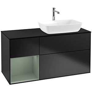 Villeroy and Boch Finion Villeroy and Boch Finion F802GMPD 120cm, cover plate black matt, shelves olive matt lacquer, black matt lacquer