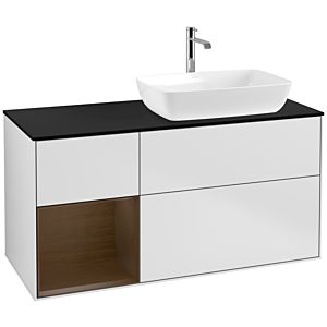 Villeroy and Boch Finion Villeroy and Boch Finion F802GNMT 120cm, cover plate black matt, shelves Walnut Veneer , white matt lacquer