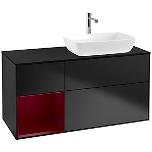 Villeroy and Boch Finion Villeroy and Boch Finion F802HBPD 120cm, cover plate black matt, shelves Peony matt lacquer, black matt lacquer