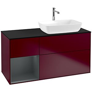 Villeroy and Boch Finion Villeroy and Boch Finion F802HGHB 120cm, black matt cover plate, Midnight matt lacquer shelves, Peony Matt