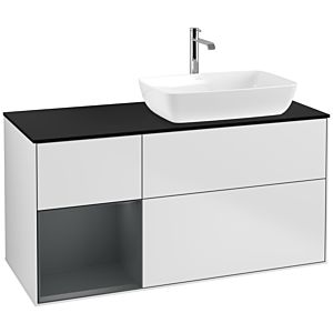Villeroy and Boch Finion Villeroy and Boch Finion F802HGMT 120cm, cover plate black matt, shelves Midnight matt lacquer, white matt lacquer