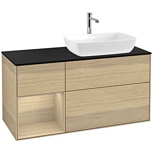Villeroy and Boch Finion Villeroy and Boch Finion F802PCPC 120cm, cover plate matt black, shelves Oak Veneer , Oak Veneer