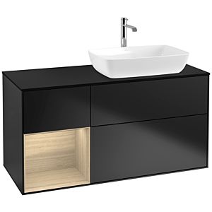 Villeroy and Boch Finion Villeroy and Boch Finion F802PCPD 120cm, cover plate black matt, shelves Oak Veneer , black matt lacquer