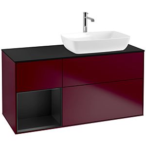 Villeroy and Boch Finion Villeroy and Boch Finion F802PDHB 120cm, cover plate black matt, shelves black matt lacquer, Peony Matt