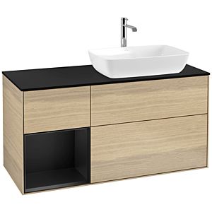 Villeroy and Boch Finion Villeroy and Boch Finion F802PDPC 120cm, black matt cover plate, black matt lacquer shelves, Oak Veneer