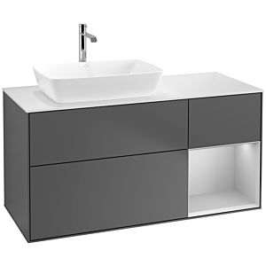 Villeroy and Boch Finion Villeroy and Boch Finion F811GJGK 120cm, cover plate white matt, shelves light gray matt lacquer, anthracite matt