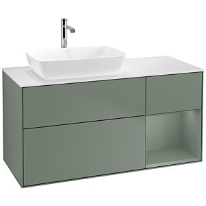 Villeroy and Boch Finion Villeroy and Boch Finion F811GMGM 120cm, cover plate white matt, shelves olive matt lacquer, Olive Matt Lacquer