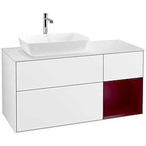 Villeroy and Boch Finion Villeroy and Boch Finion F811HBGF 120cm, cover plate matt white, shelves Peony matt lacquer, glossy white lacquer