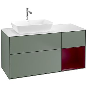 Villeroy and Boch Finion Villeroy and Boch Finion F811HBGM 120cm, cover plate matt white, shelves Peony matt lacquer, Olive Matt Lacquer