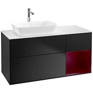 Villeroy and Boch Finion Villeroy and Boch Finion F811HBPD 120cm, cover plate white matt, shelves Peony matt lacquer, black matt lacquer