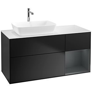 Villeroy and Boch Finion Villeroy and Boch Finion F811HGPD 120cm, cover plate white matt, shelves Midnight matt lacquer, black matt lacquer