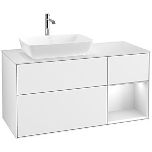 Villeroy and Boch Finion Villeroy and Boch Finion F811MTGF 120cm, cover plate matt white, shelves matt white lacquer, glossy white lacquer