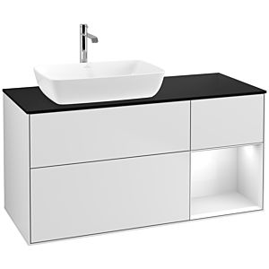 Villeroy and Boch Finion Villeroy and Boch Finion F812GFMT 120cm, cover plate black matt, shelves Glossy white lacquer, white matt lacquer