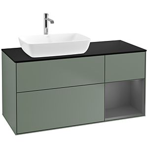 Villeroy and Boch Finion Villeroy and Boch Finion F812GKGM 120cm, cover plate black matt, shelves anthracite matt lacquer, Olive Matt Lacquer